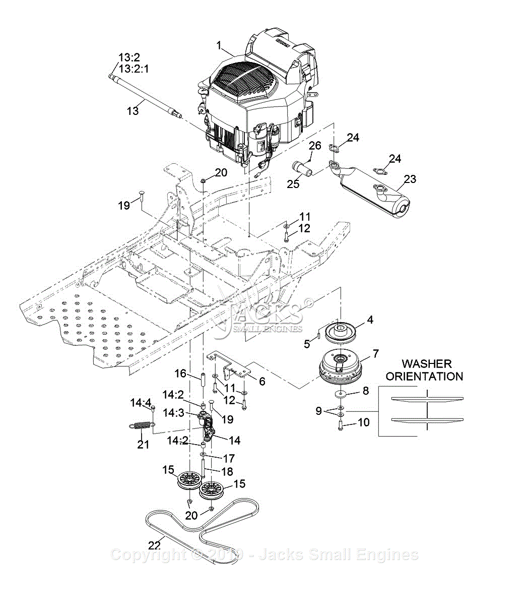 Exmark PNS740KC604 S/N 314,000,000 & Up Parts Diagram for Engine Assembly