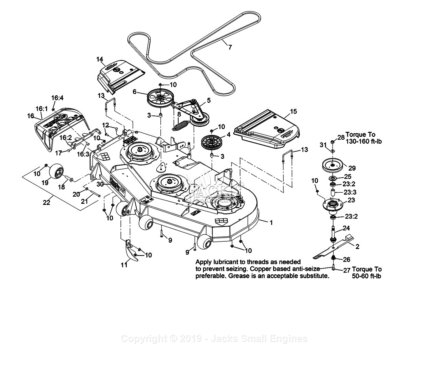 exmark 30 inch mower parts diagram