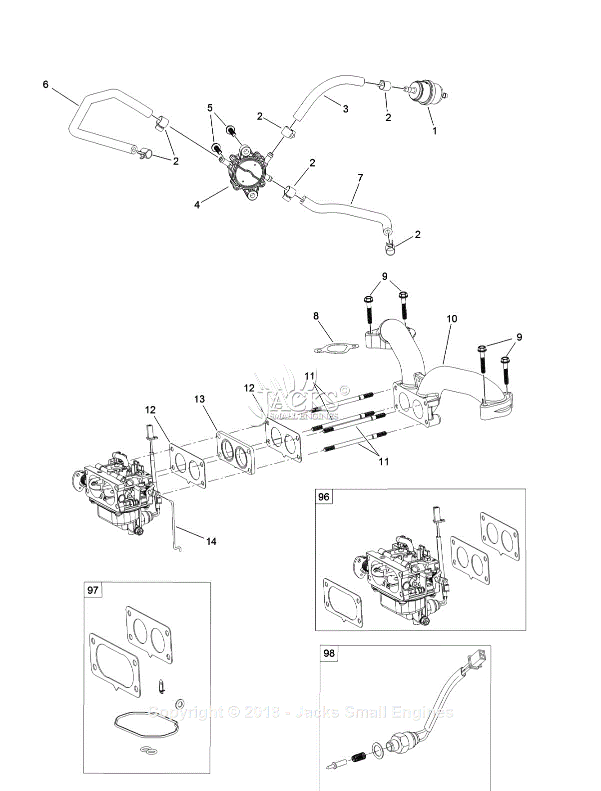 Exmark QTE708GEM54100 S/N 315,000,000 & Up Parts Diagram for Fuel ...