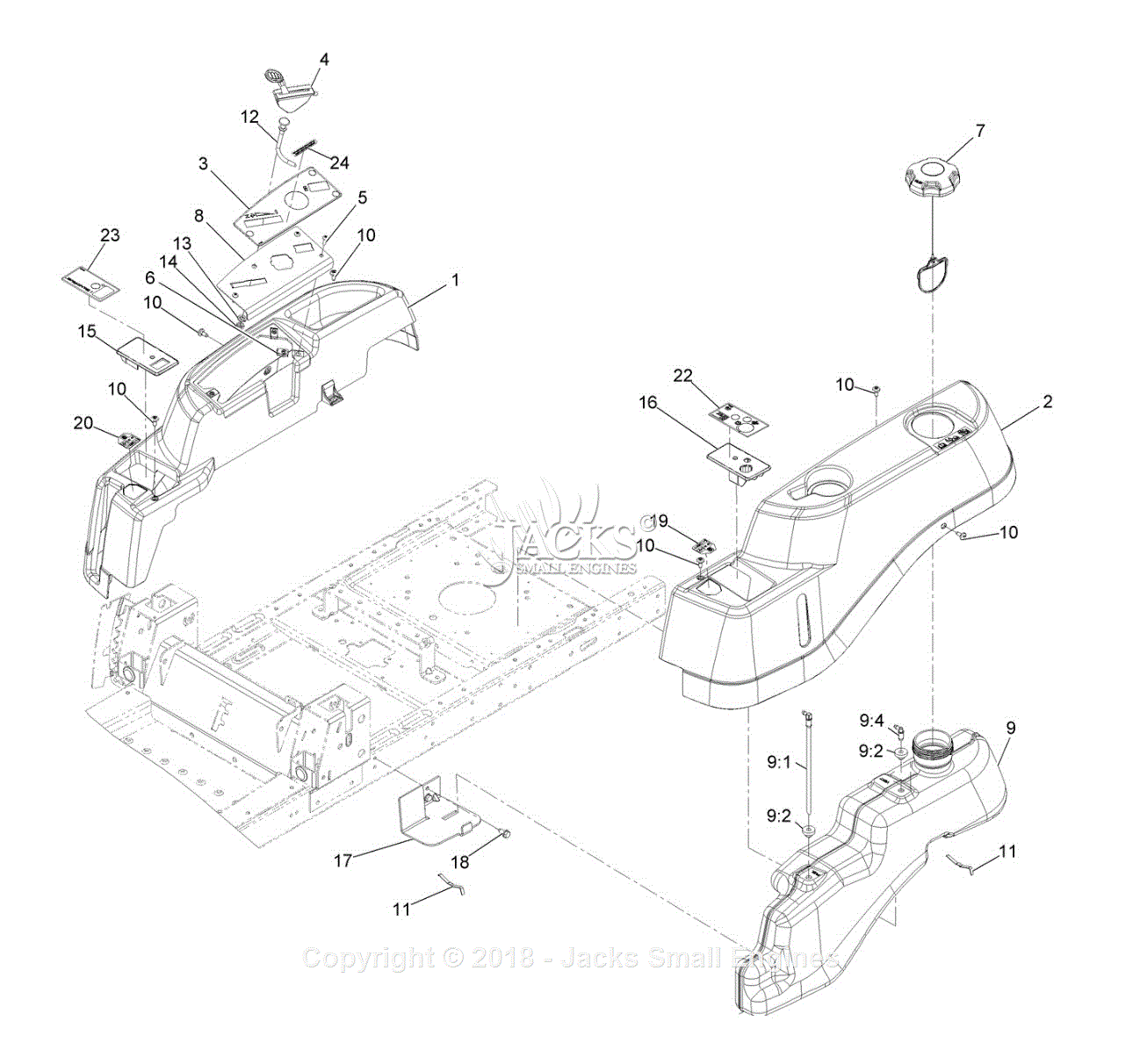 Exmark QSS708GEM42200 S/N 315,000,000 & Up Parts Diagram for Controls