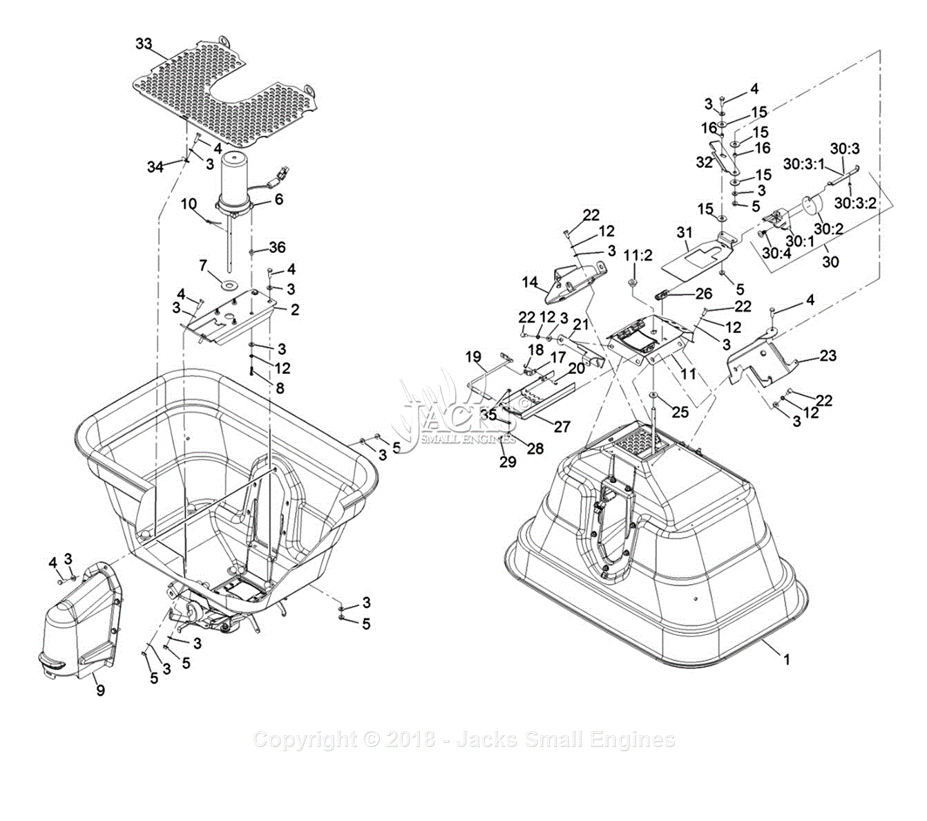 Exmark SSS270CSB00000 S/N 315,000,000 & Up Parts Diagram for Hopper