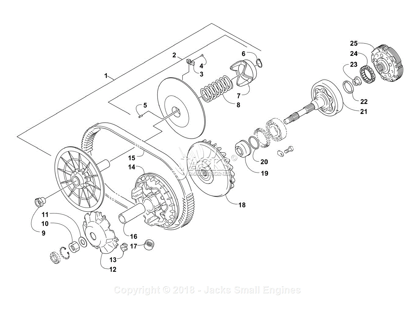 Exmark UTS700AAC00000 Model Year 2015 Parts Diagram for TRANSMISSION