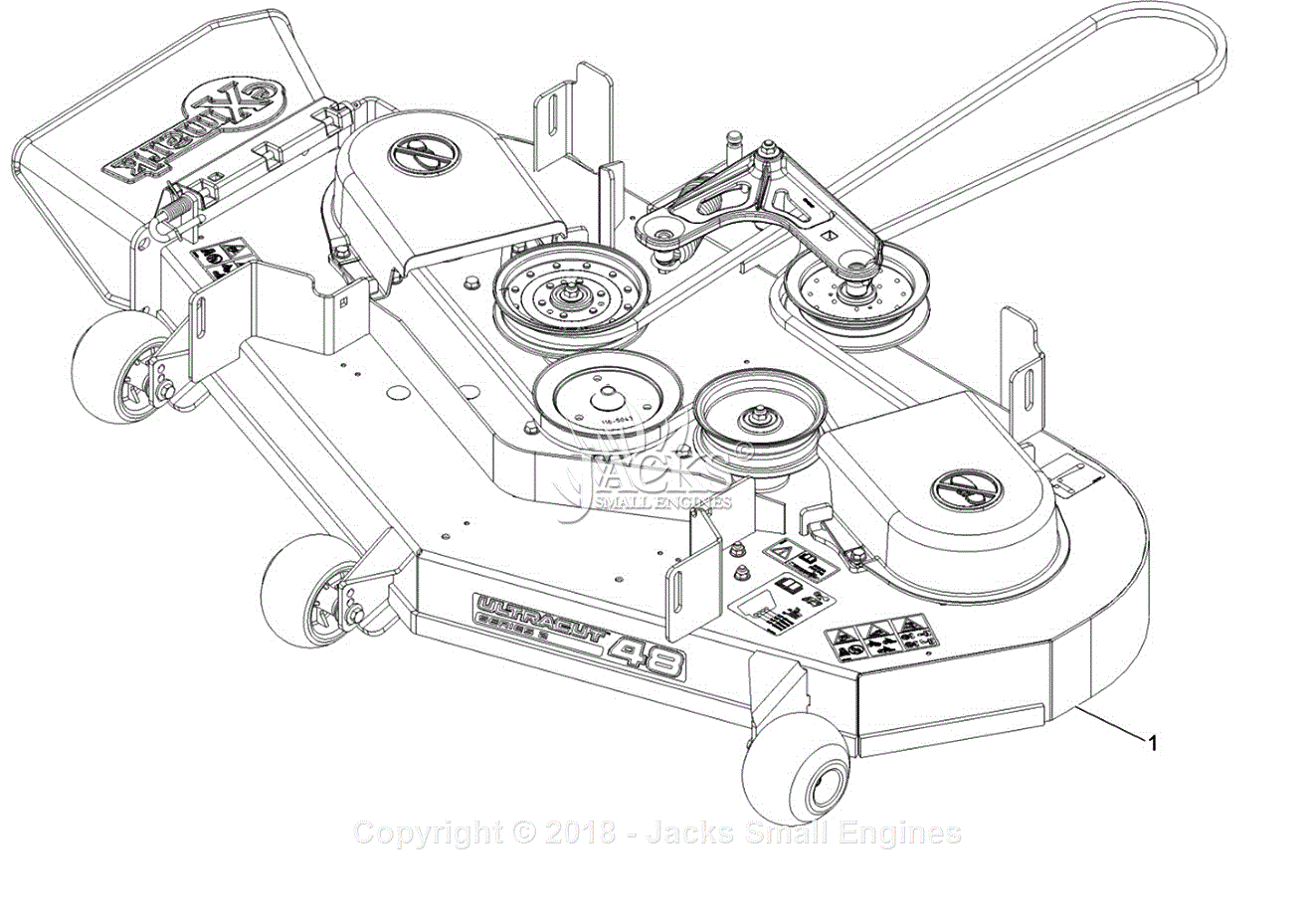 Exmark PNE651KA482 S/N 312,000,000 & Up Parts Diagram for Complete Deck ...