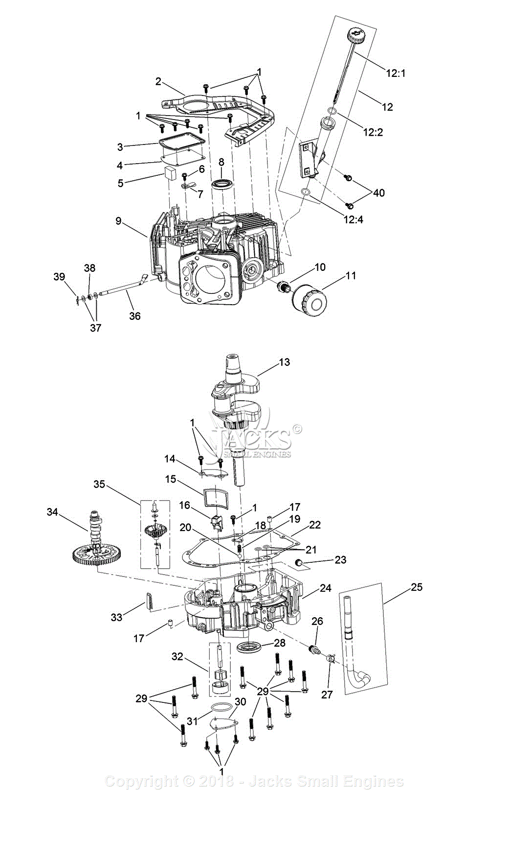 Exmark QSS708GEM42200 S/N 315,000,000 & Up Parts Diagram for Crankshaft ...