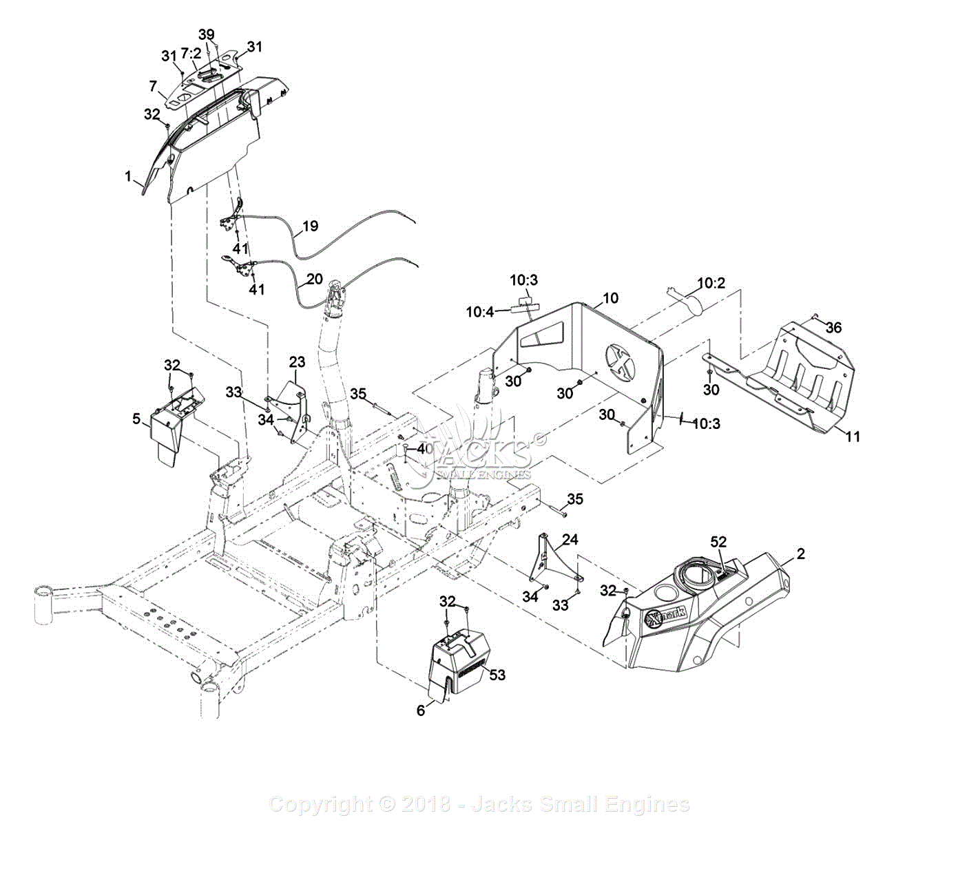 Exmark RAE708GEM52300 S/N 400,000,000 & Up Parts Diagram for Controls ...