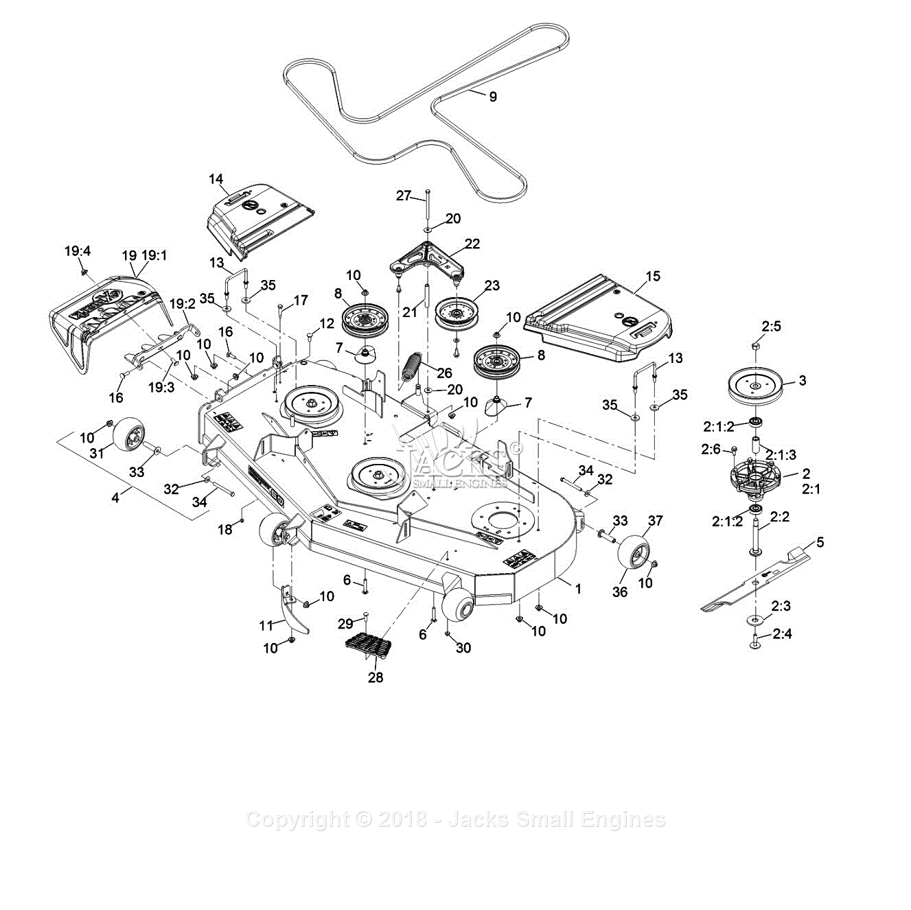 Exmark RAS740CKC60300 S/N 400,000,000 and Up Parts Diagram for Deck ...