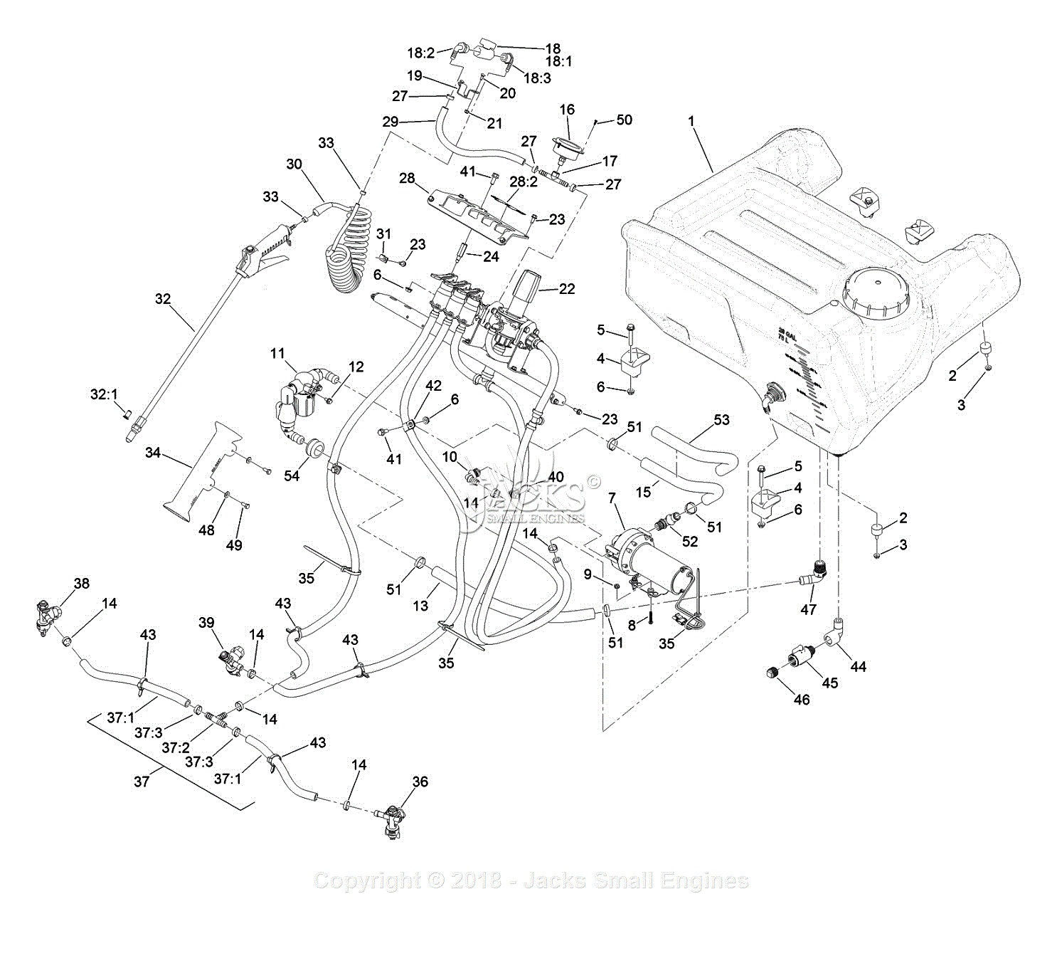 Exmark SSS270CSB00000 S/N 316,000,000 & Up Parts Diagram for Spray ...