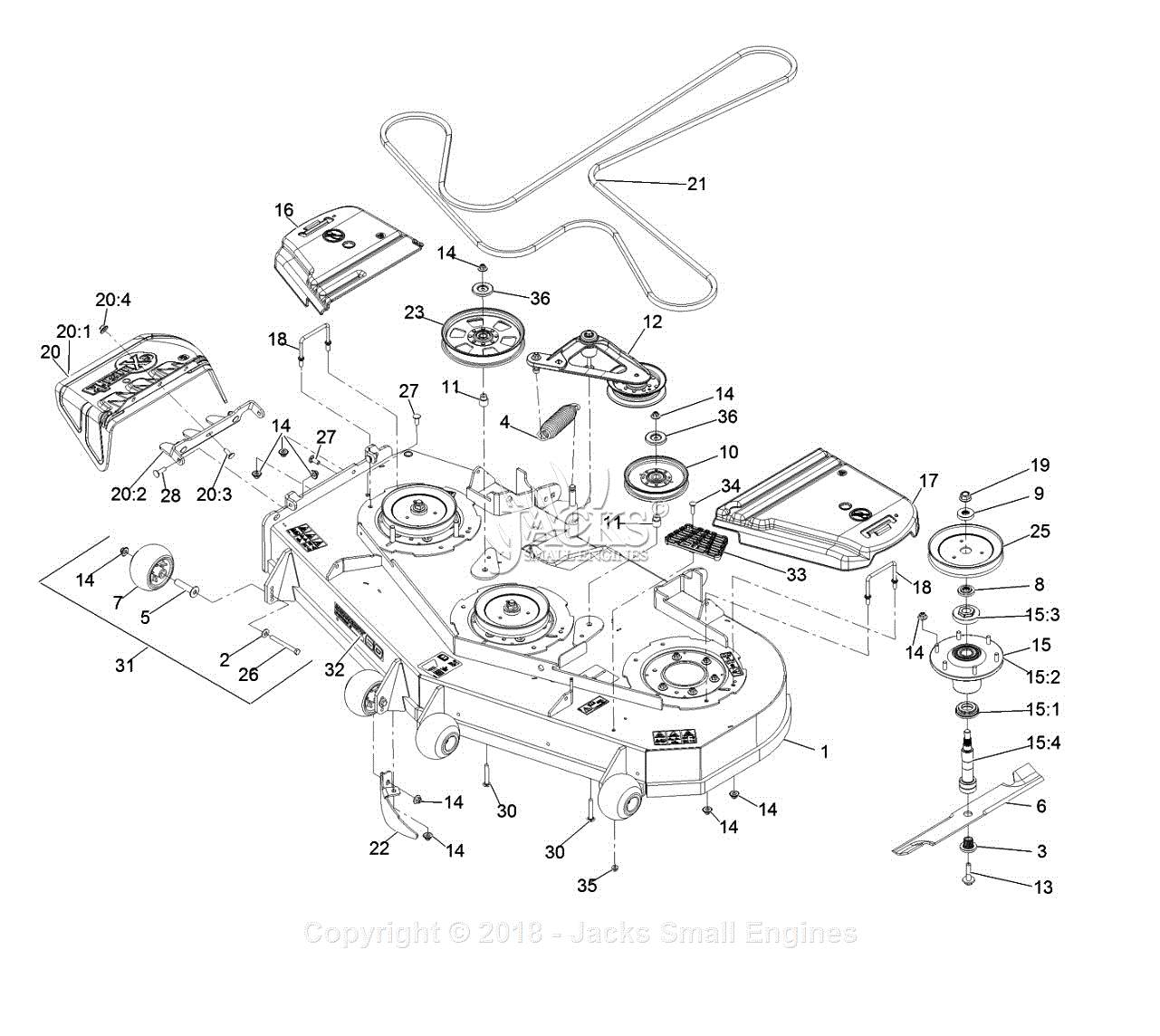 Exmark LZX980EKC726W0 S/N 402,082,300 & Up Parts Diagram for Deck Assembly