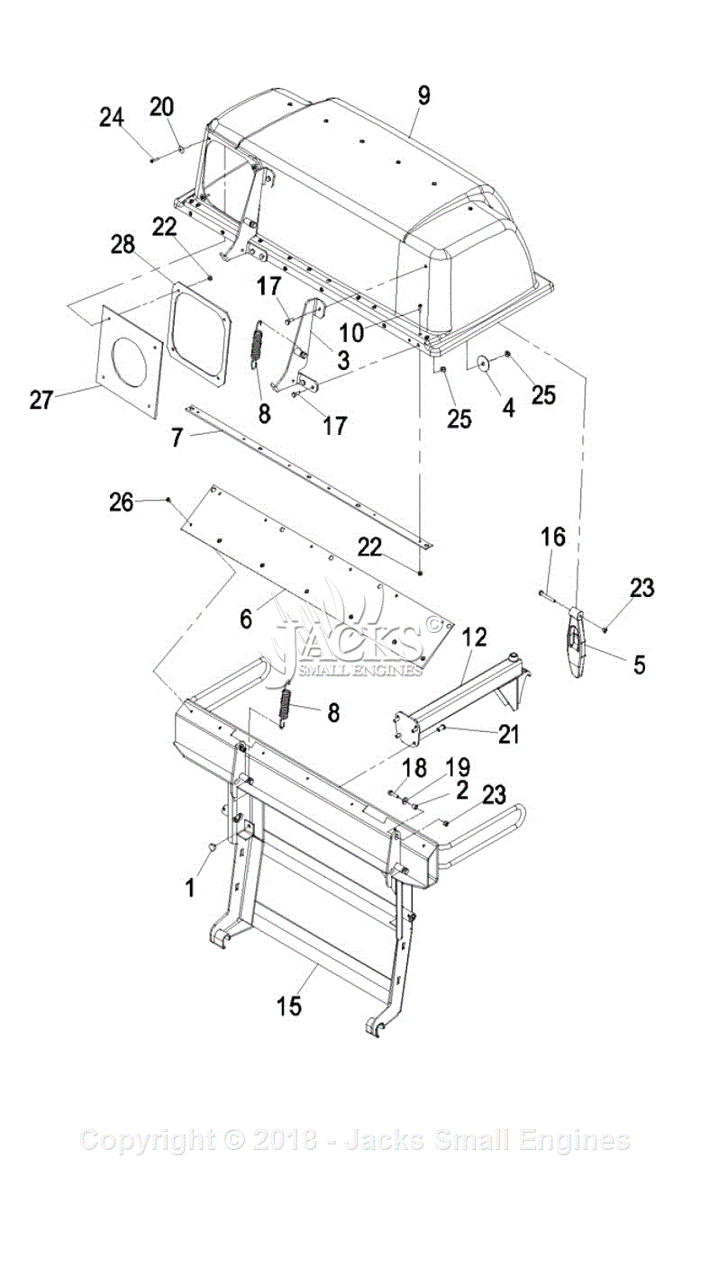 Exmark LZUV2B (SN 790,000-849,999) Parts Diagram for Hood and Frame ...