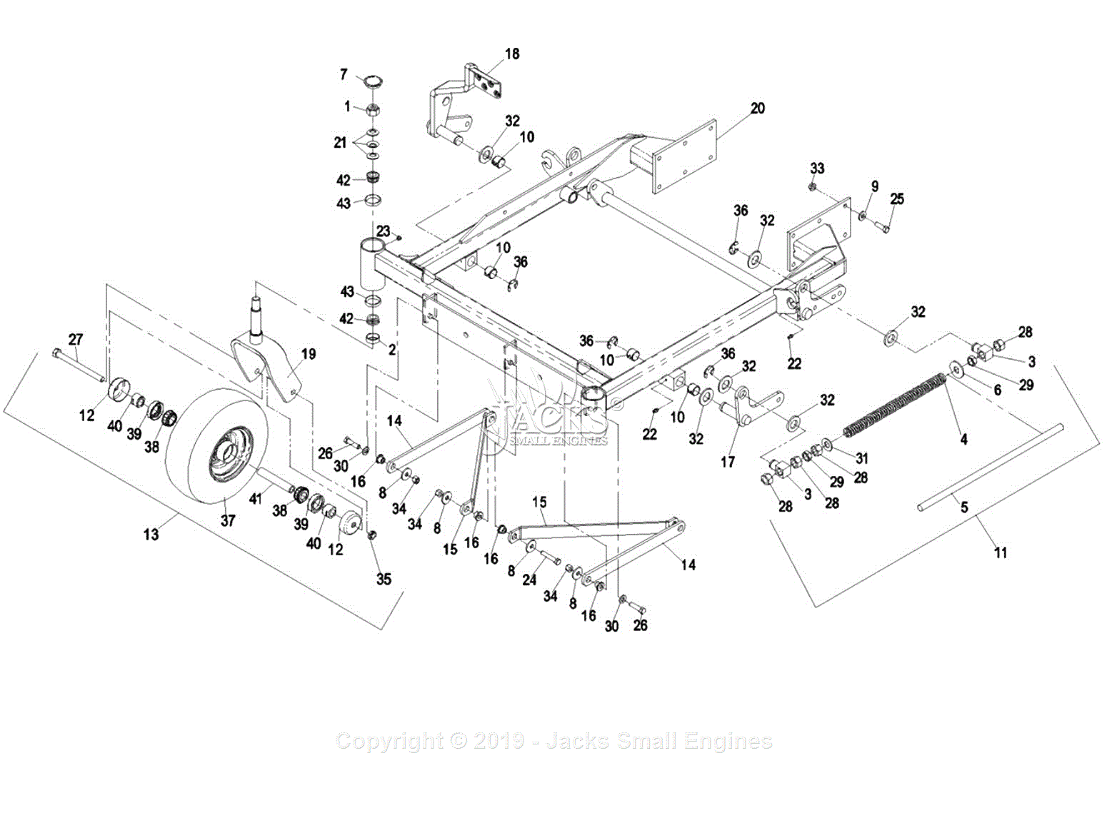 Exmark LCT23BV603 (SN 720,000-789,999) Parts Diagram for Front Frame Group