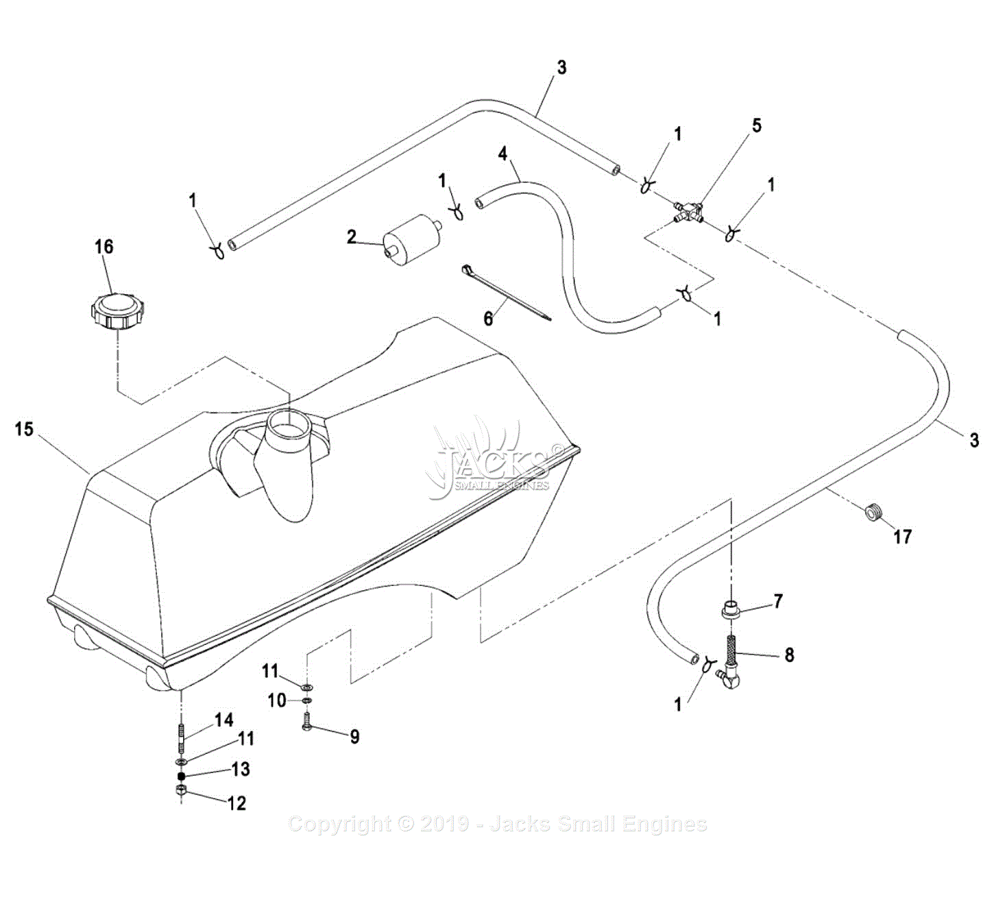 Exmark LHP5223KC (SN 260,000-319,999) [2001] Parts Diagram for Fuel Group