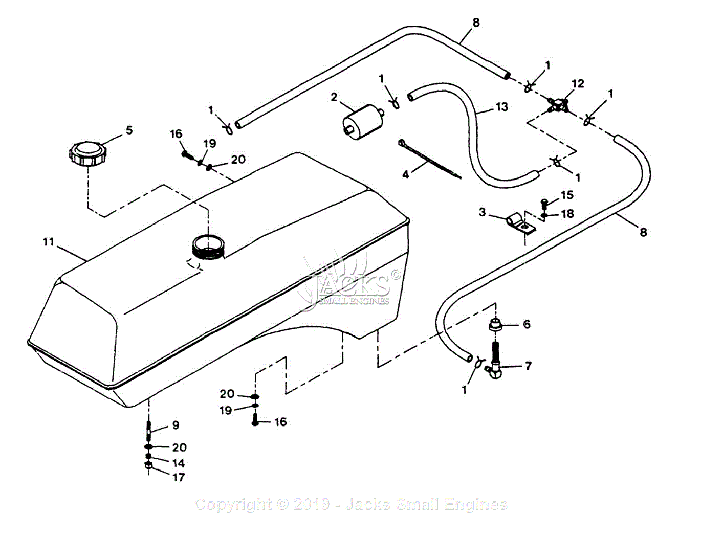 Exmark LZ-22KC60 S/N 115,000-129,999 (1996) Parts Diagram for Fuel Group