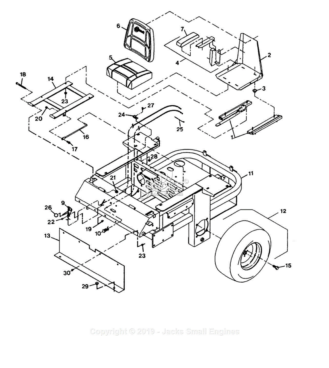 Exmark LZ25KC60 S/N 102,000-114,999 (1995) Parts Diagram for Main 