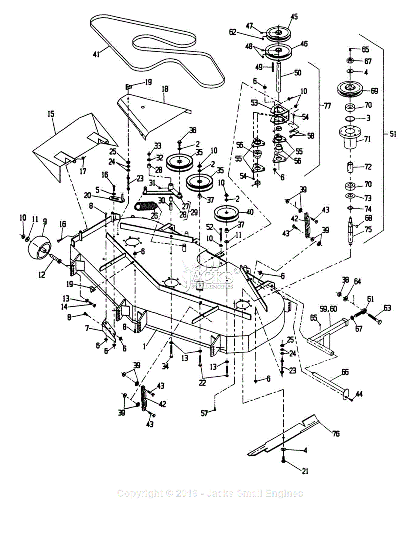 Exmark LZ22KC603 S/N 130,000-149,999 (1997) Parts Diagram for 52