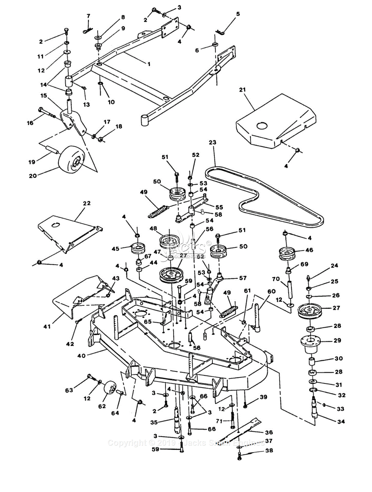 Exmark LZ25KC603 S/N 130,000-149,999 (1997) Parts Diagram for 52