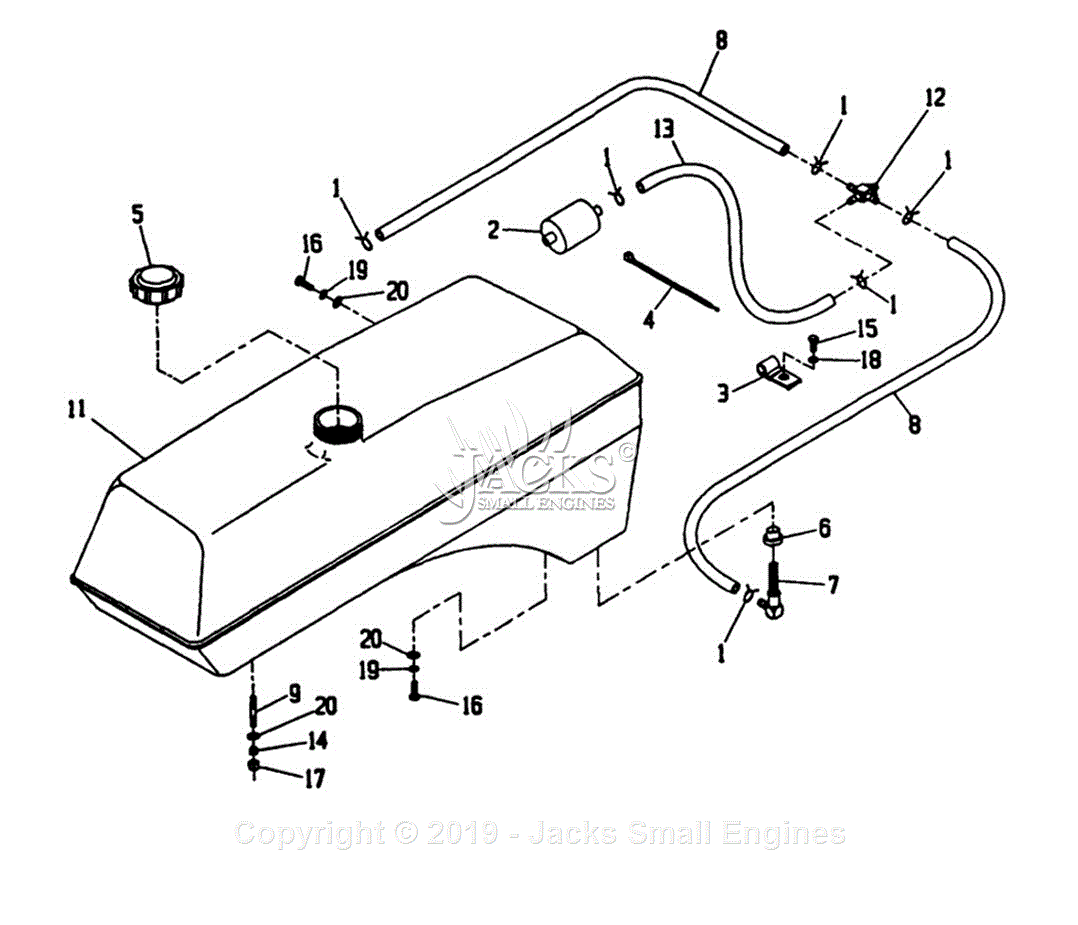 Exmark LZ25KC603 S/N 130,000-149,999 (1997) Parts Diagram for Fuel Group