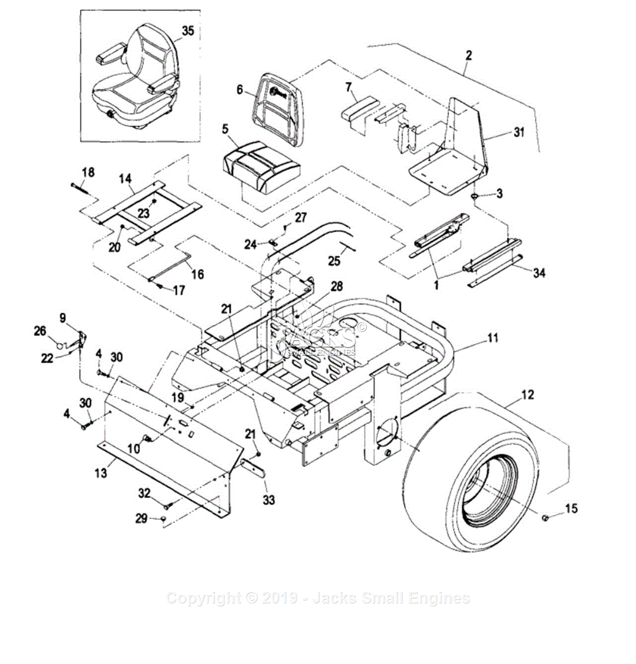 Exmark LZ25KC724 S/N 190,000-219,999 (1999) Parts Diagram for Main 