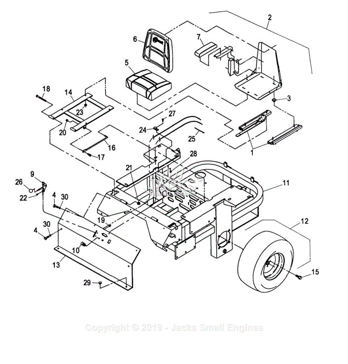 Exmark LZ25KC604 S/N 252,000 259,999 (2000) Parts Diagram for Main