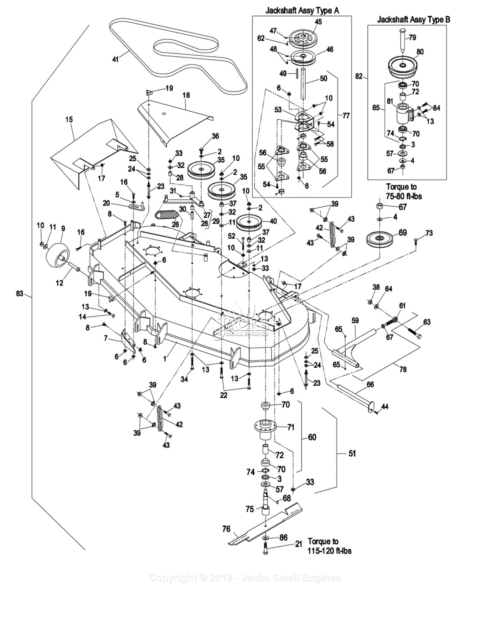 Exmark LZ25KC604 S/N 260,000319,999 (2001) Parts Diagram for 52" Deck