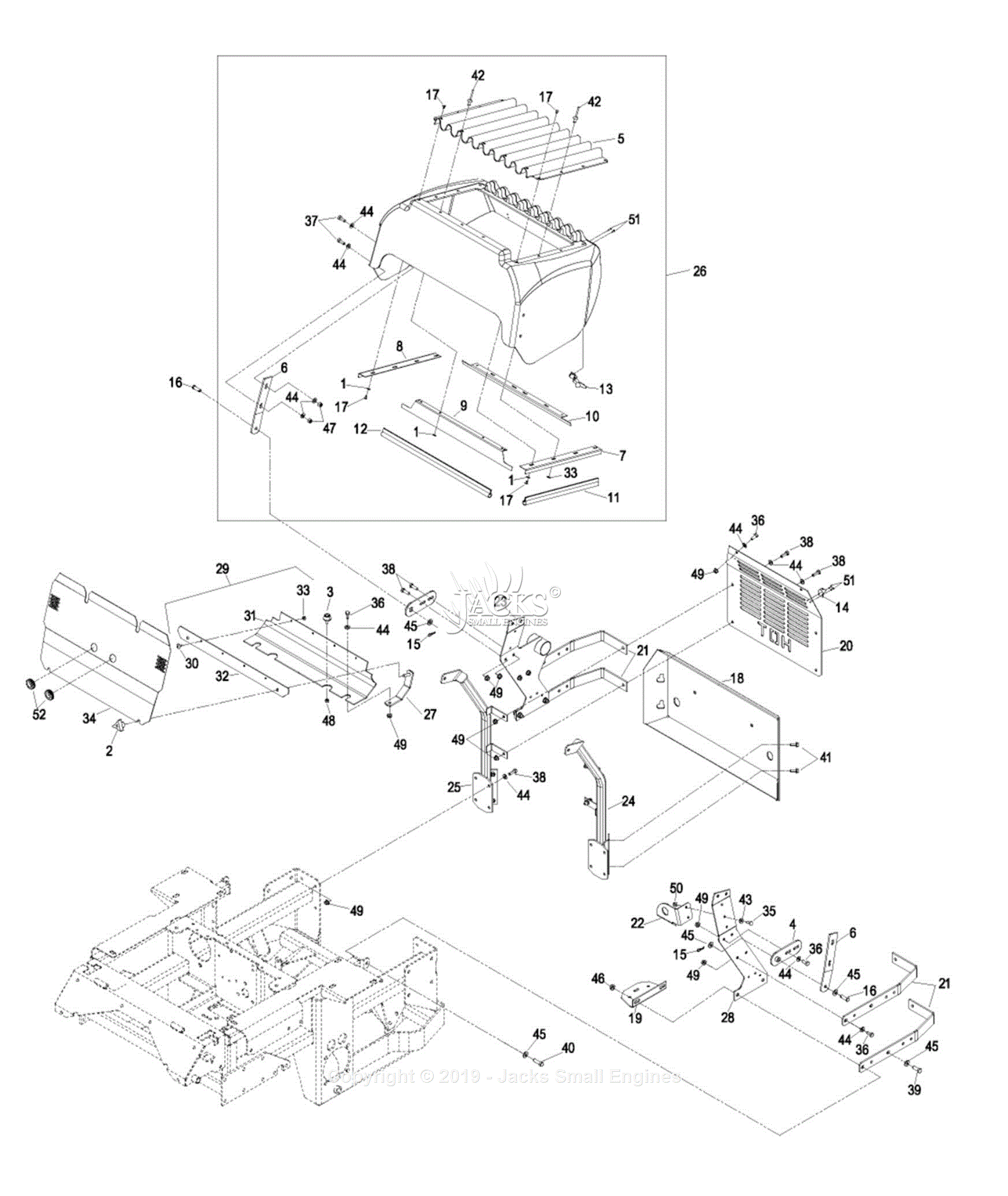 Exmark LZ27DD724 S/N 440,000-509,999 (2004) Parts Diagram for Upper ...