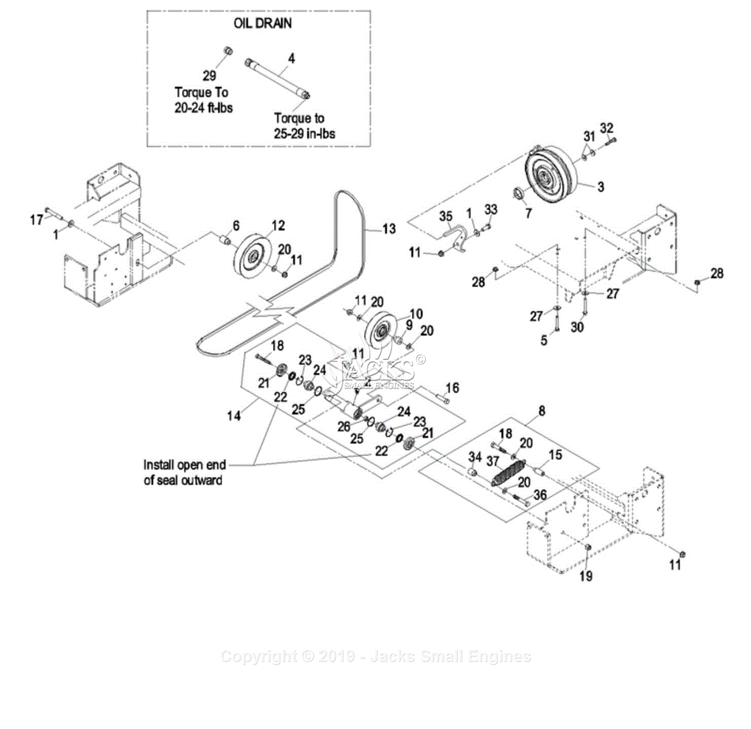 Exmark LXS35BV605 S/N 850,000 - 919,999 Parts Diagram for Engine Deck Group