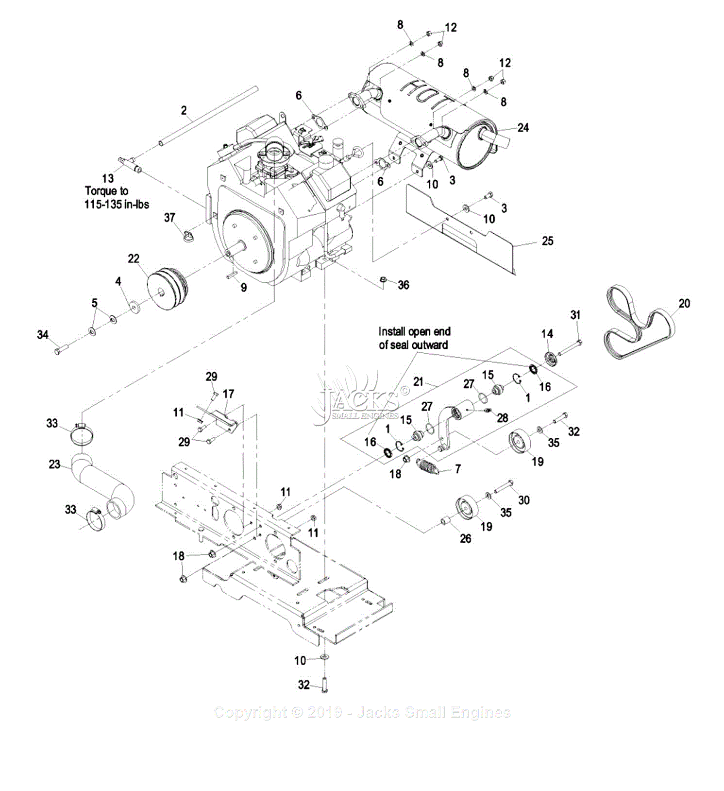 Exmark NAV27KC S/N 720,000-789,999 Parts Diagram for Engine Group