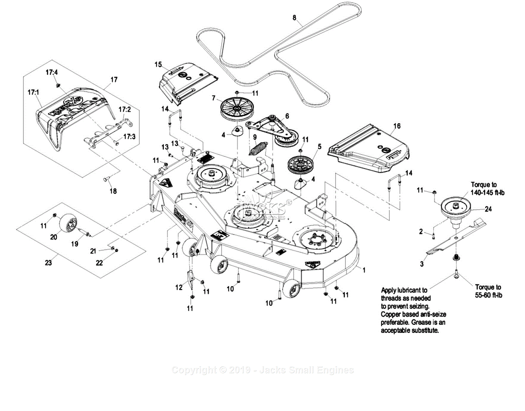 Exmark Lzas25kc604 S N 850,000 & Up Parts Diagram For 60