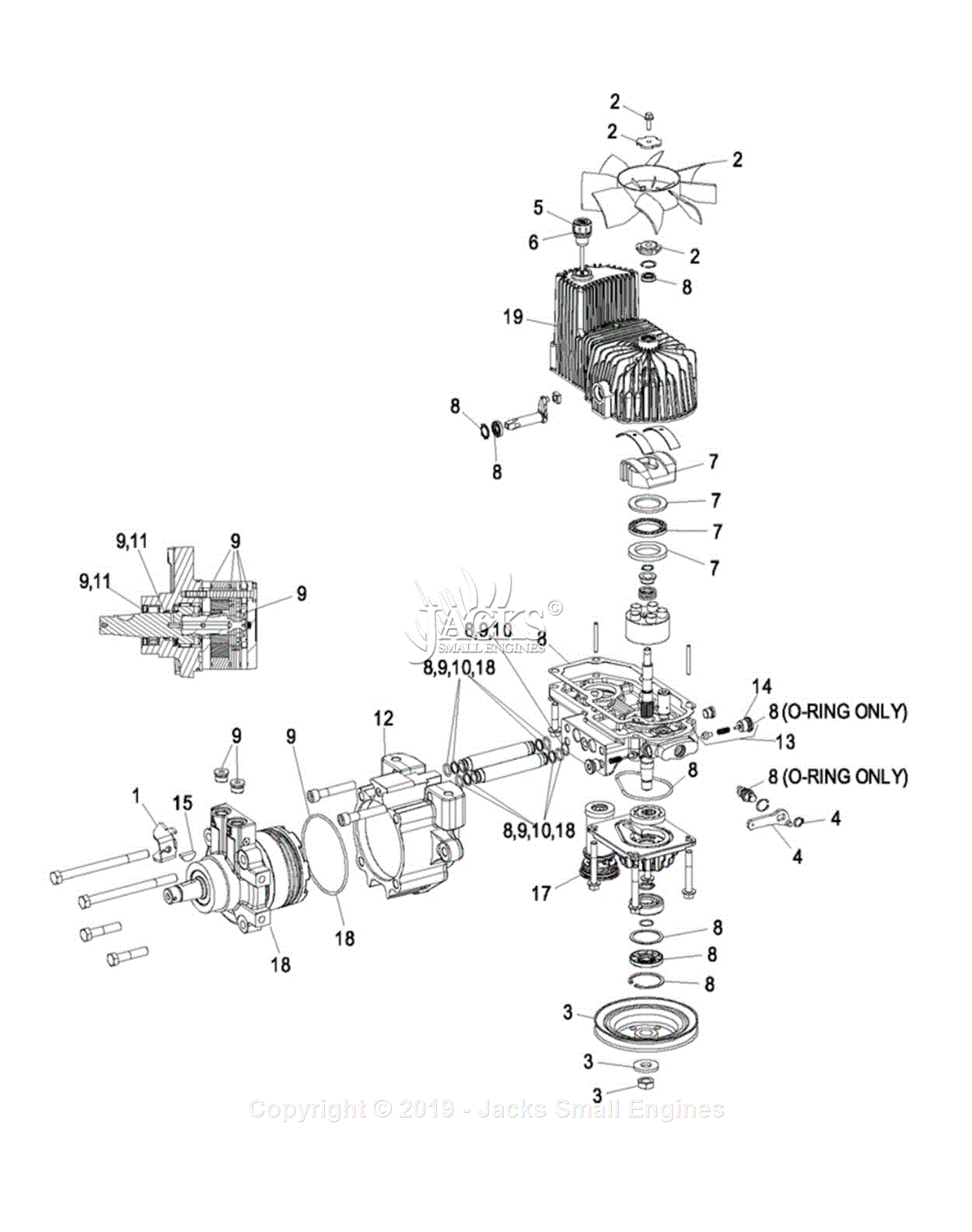 Exmark LZZ23KC486 S/N 850,000 & Up Parts Diagram for Hydraulic 