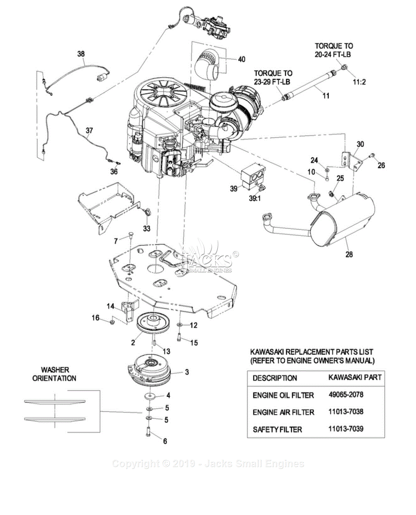 Exmark LZAS29KA604LP S/N 850,000 & Up Parts Diagram for Engine Group ...