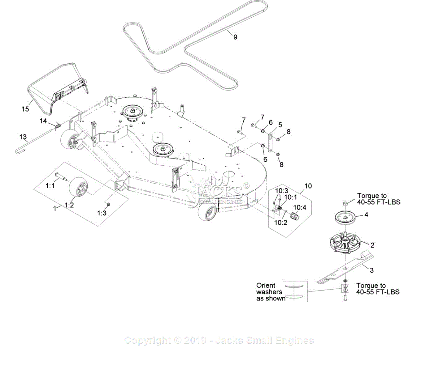 Exmark QST24BE522 S/N 720,000 - 789,999 Parts Diagram for Deck 