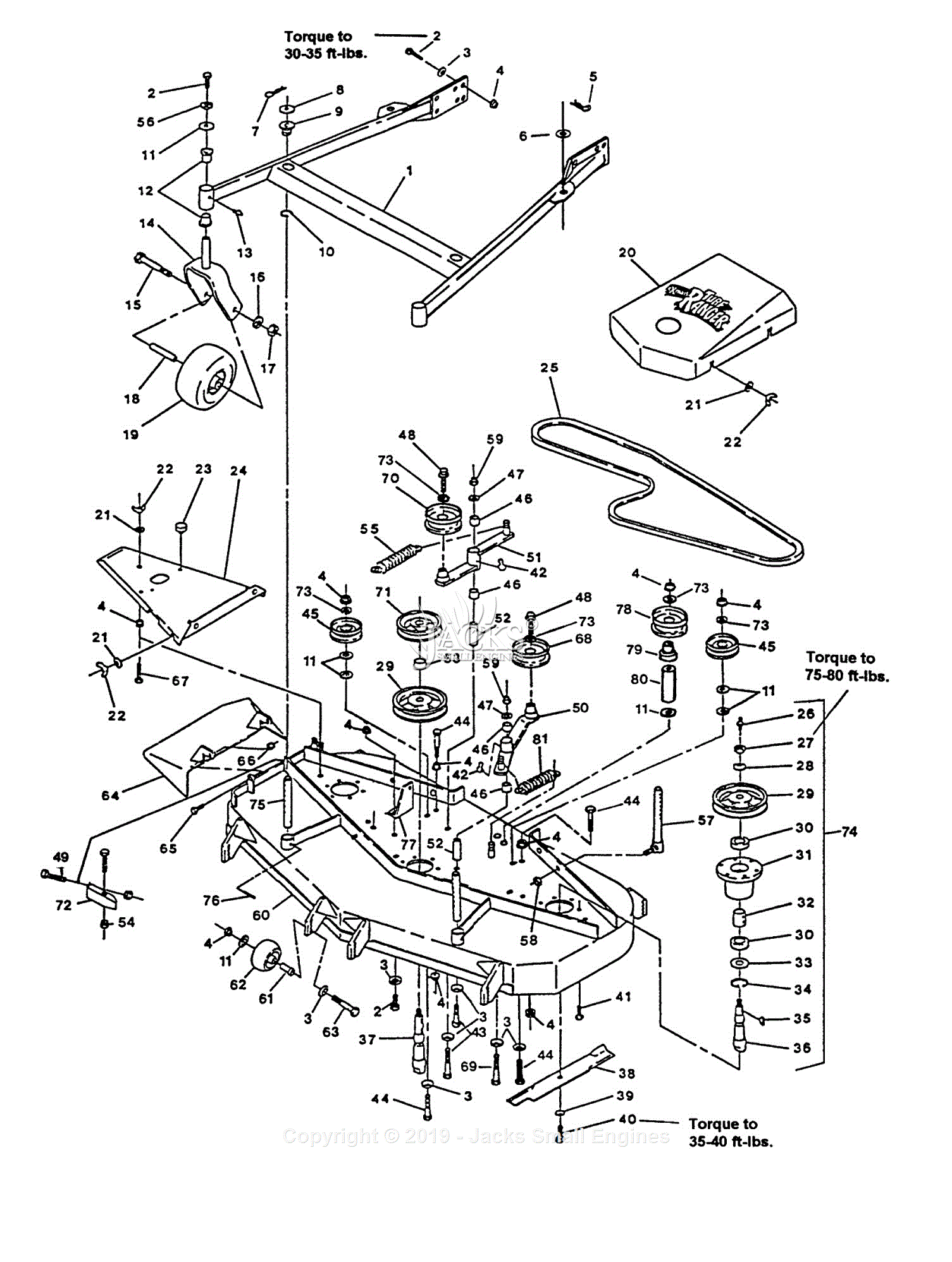 Exmark FMD522 S/N 115,000129,999 (1996) Parts Diagram for 60" Mower Deck