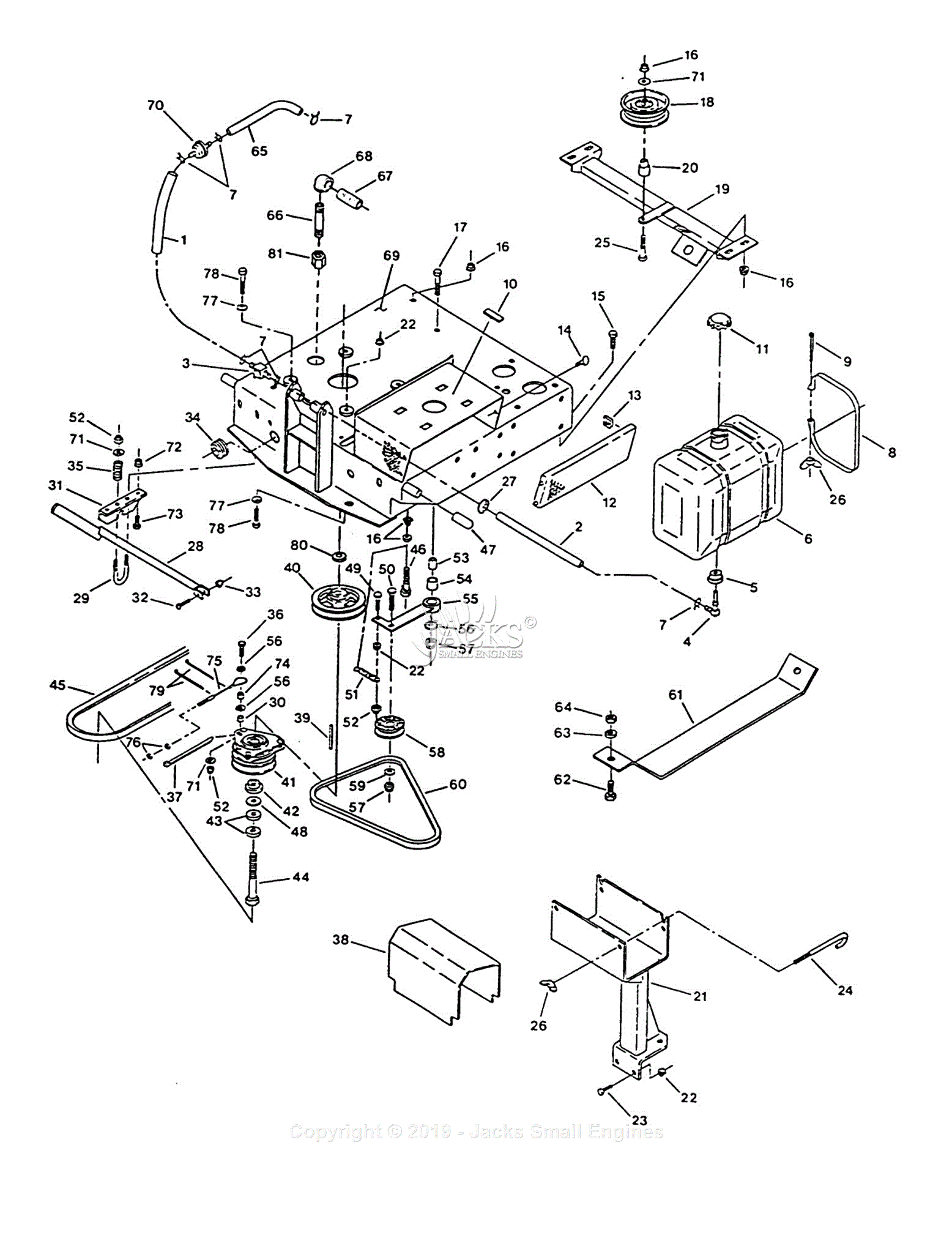 Exmark TR22KC S/N 160,000-169,999 (1998) Parts Diagram for Engine Deck ...