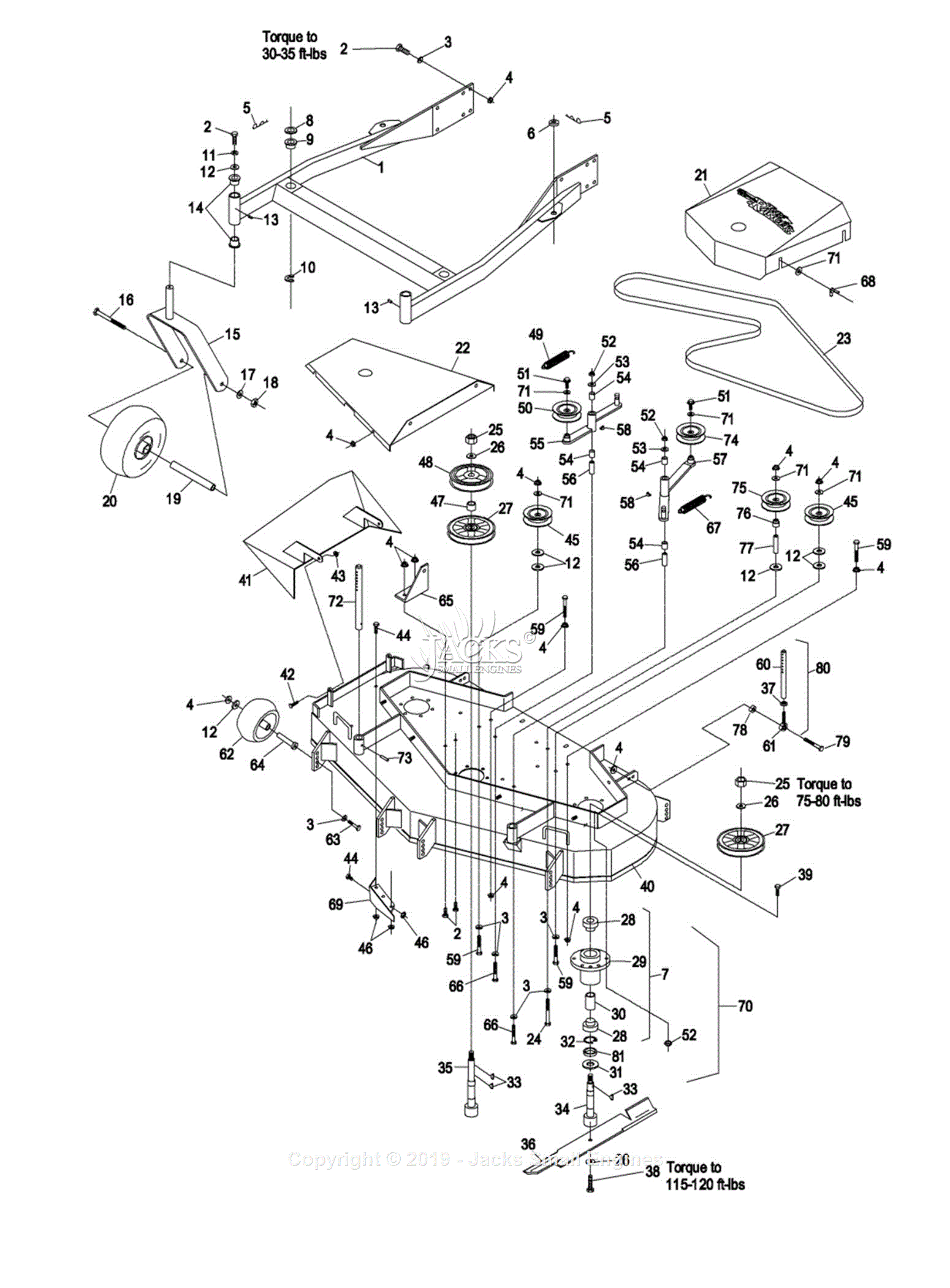 Exmark TT23KA S/N 260,000-319,999 (2001) Parts Diagram for 52