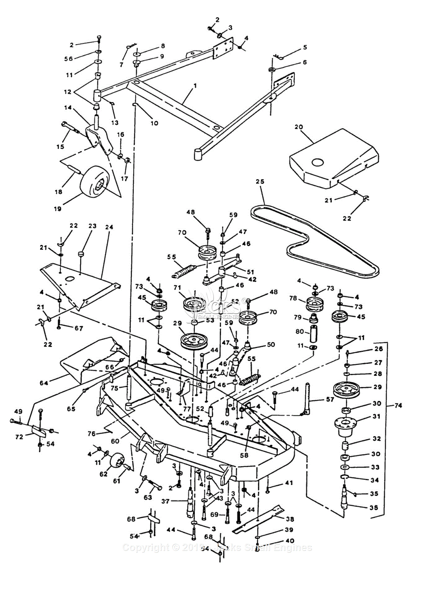 Exmark TR-20KC S/N 90,000-101,999 (1994) Parts Diagram for 60