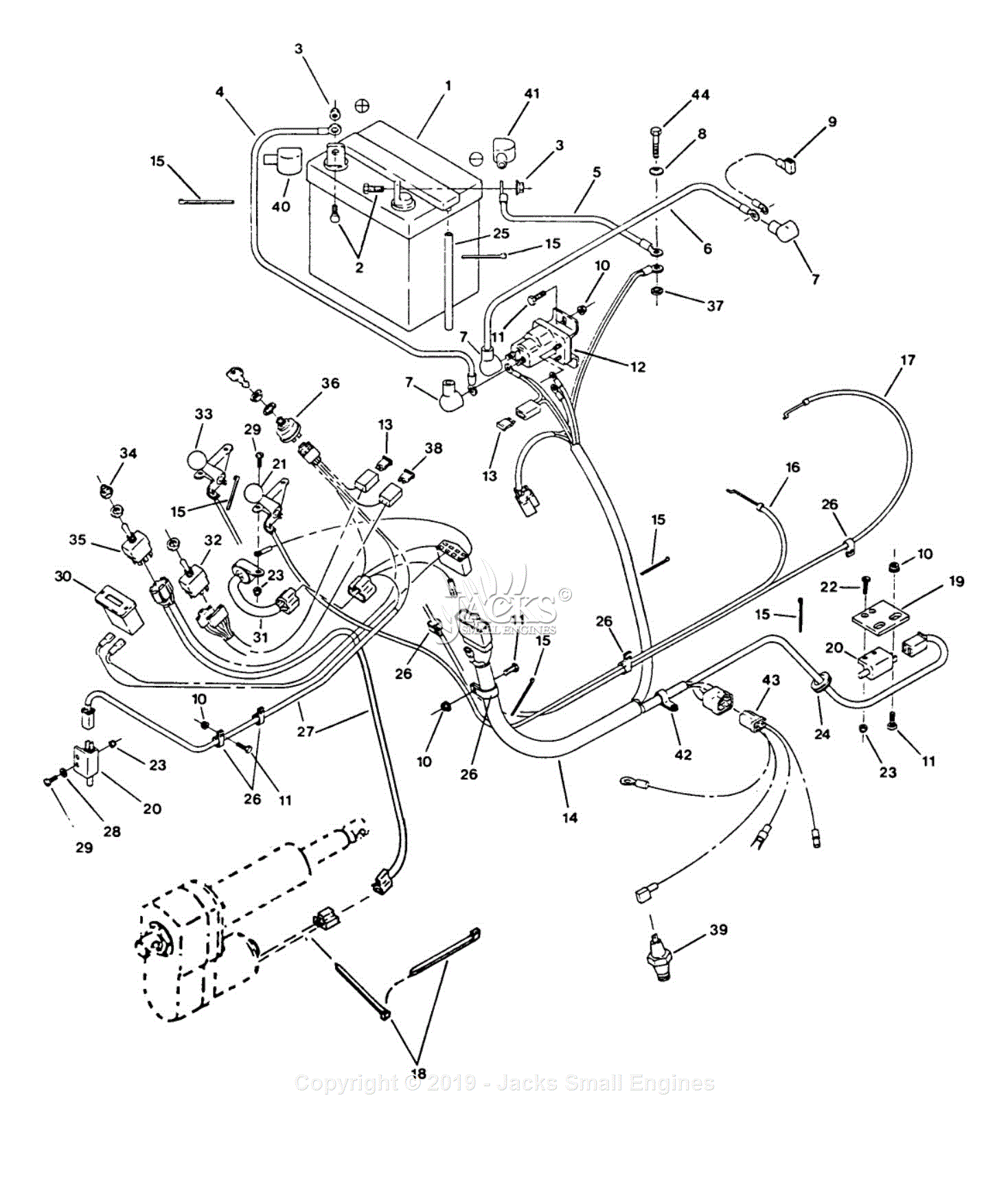 Exmark TR-20KC S/N 90,000-101,999 (1994) Parts Diagram for Electrical Group