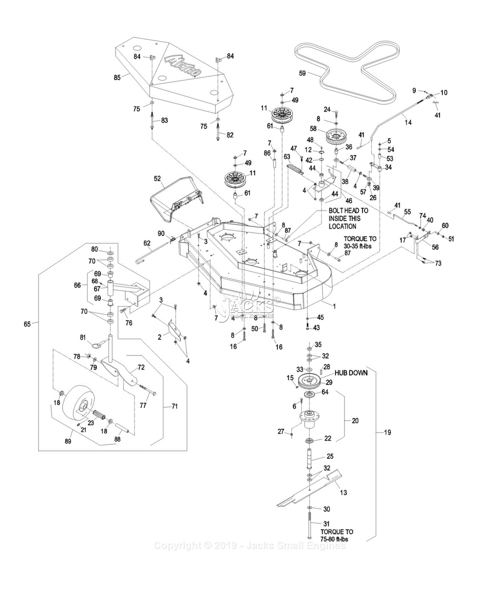 Exmark M15KA362P S/N 790,000-849,999 Parts Diagram for 48in Mower Deck