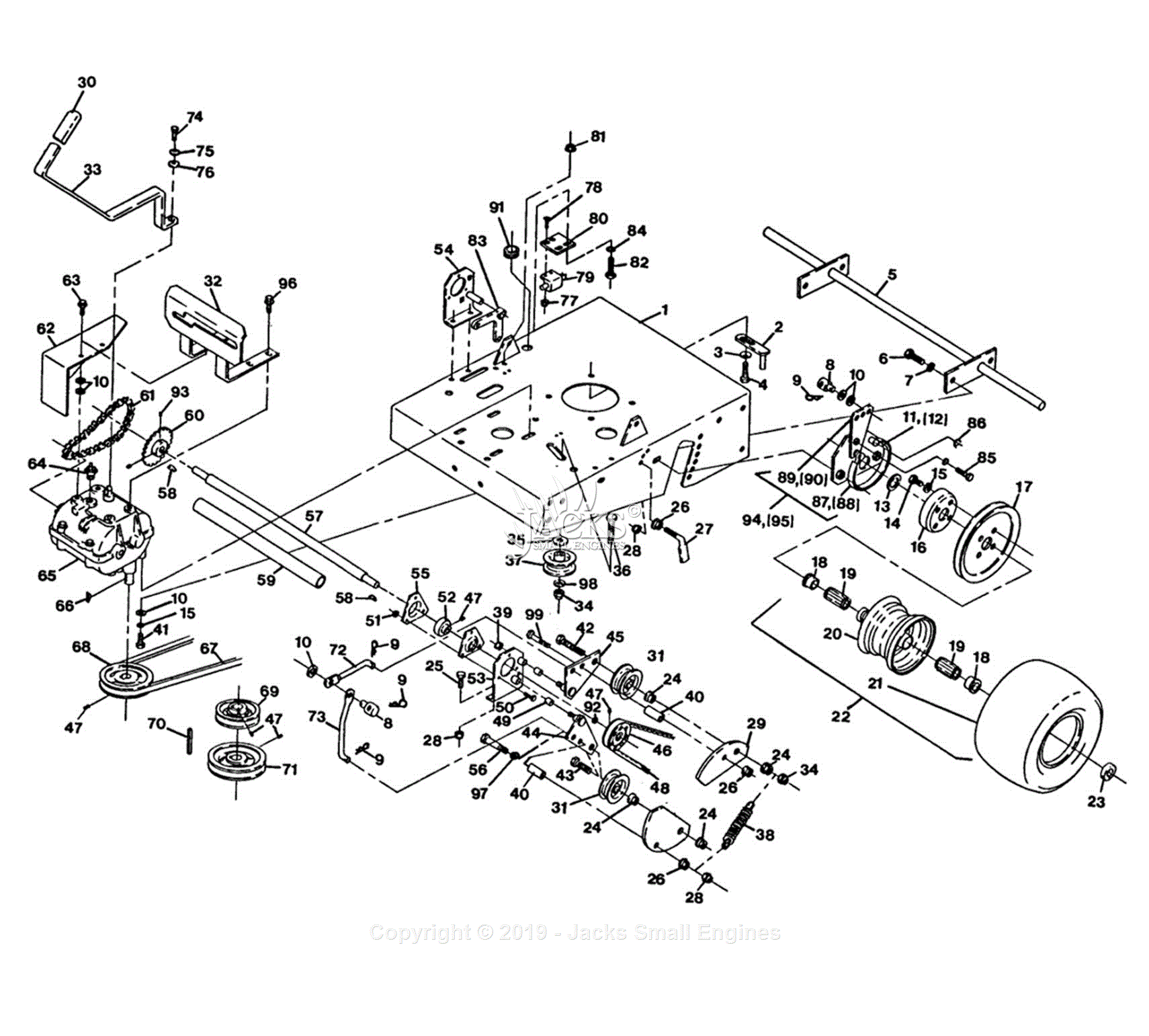 Exmark V48-14K-5 S/N 80,000-89,999 (1993) Parts Diagram for Engine Deck ...