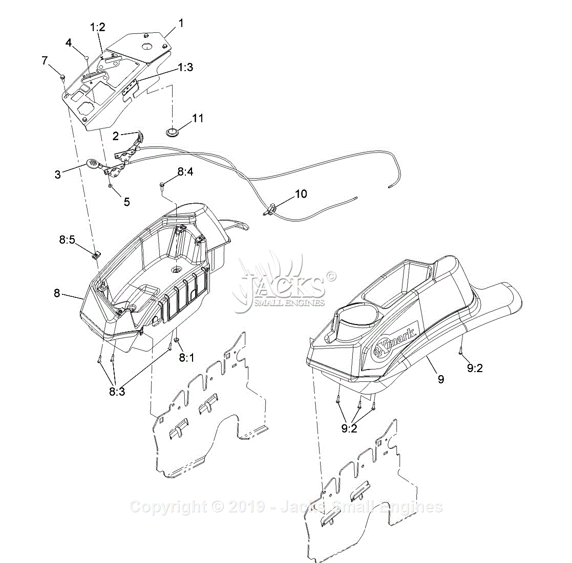 Exmark LZX29KA606 S/N 920,000 & Up Parts Diagram for Controls Assembly