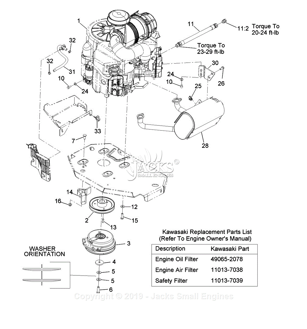 Exmark LZX29KA606 S/N 920,000 & Up Parts Diagram for Engine Assembly