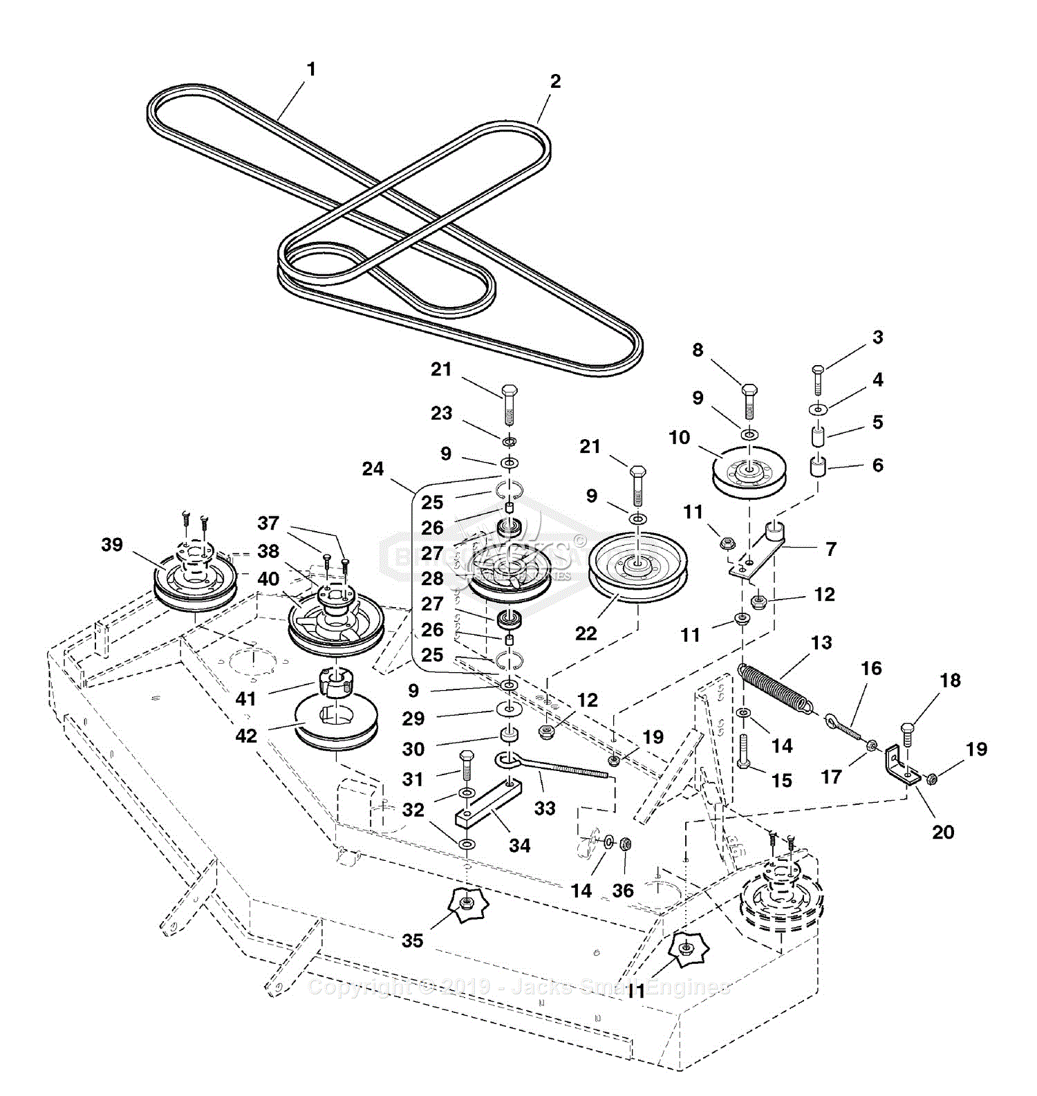 Ferris R61R - 61" Mower Deck (CE) (S/N: 7671 & Above) Parts Diagram for