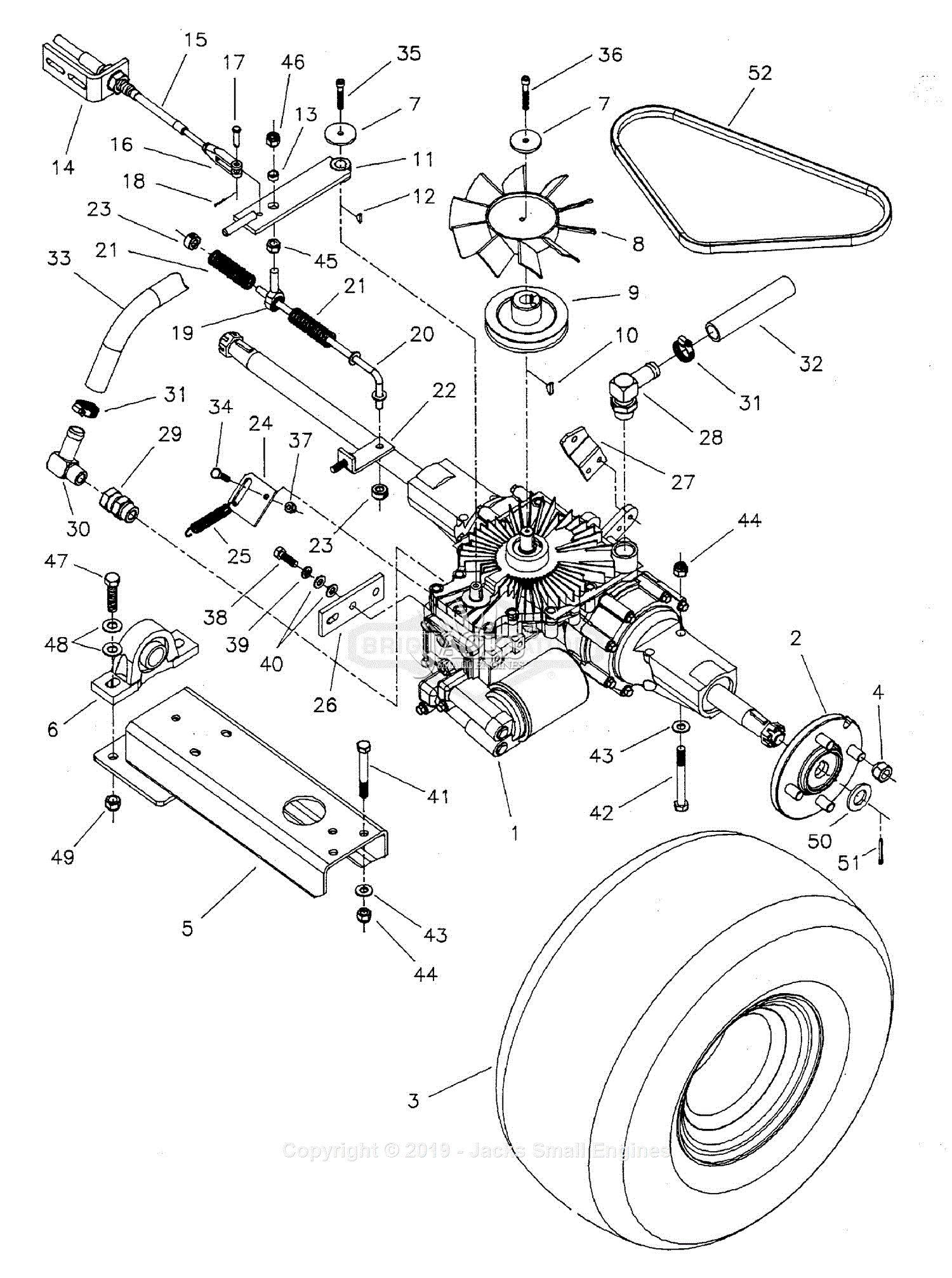 Ferris Assemblies for H2220K - Hydro Drive, 20HP Kohler (S/N: 7541