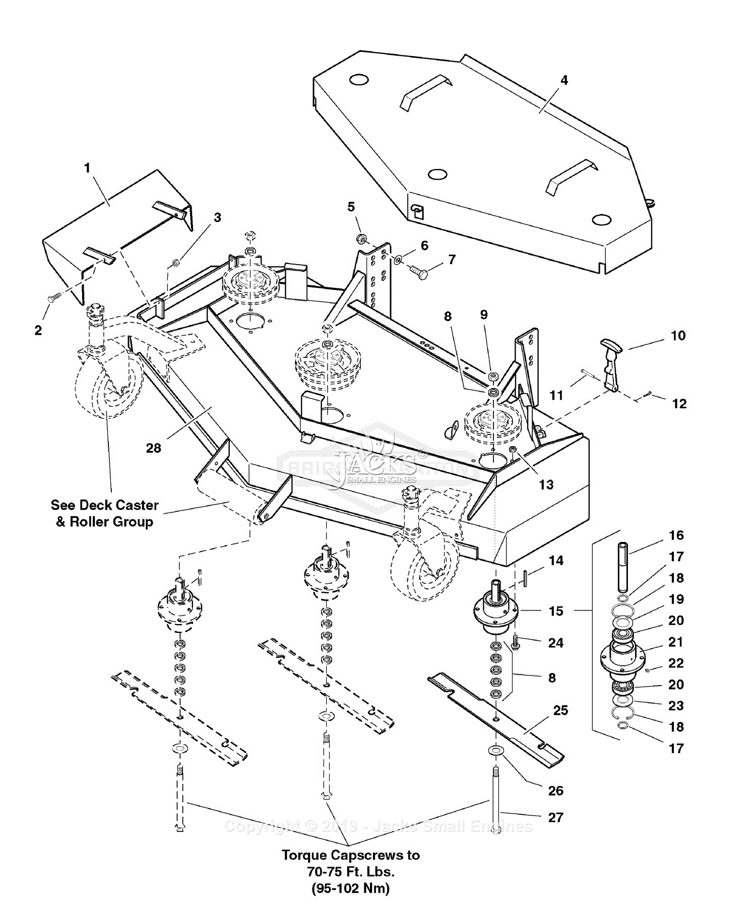 Ferris 5900227 - 61 Mower Deck (SN 1022 & Above) (P61) Parts Diagram ...