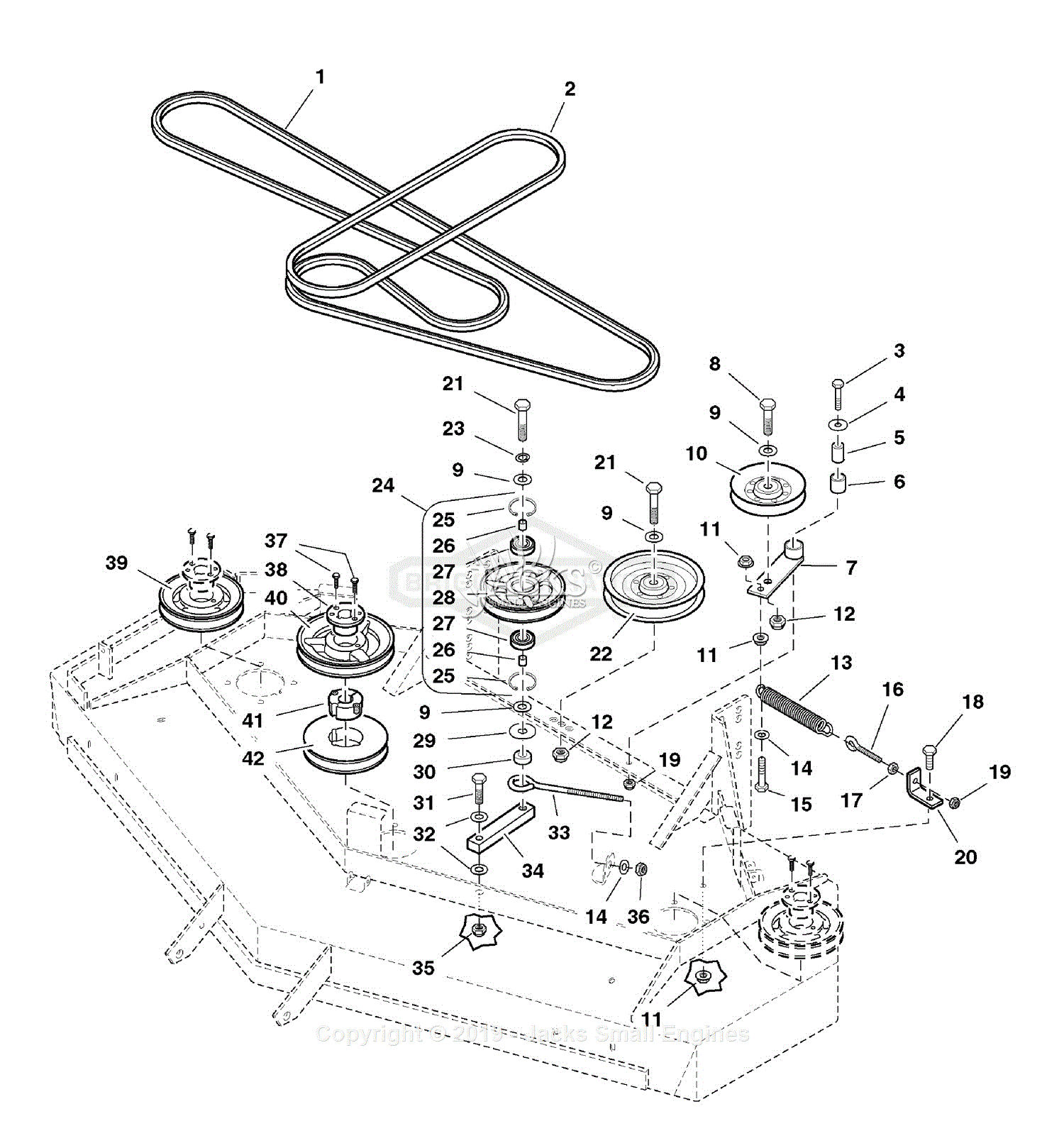 Ferris 5900227 - 61 Mower Deck (SN 1022 & Above) (P61) Parts Diagram ...