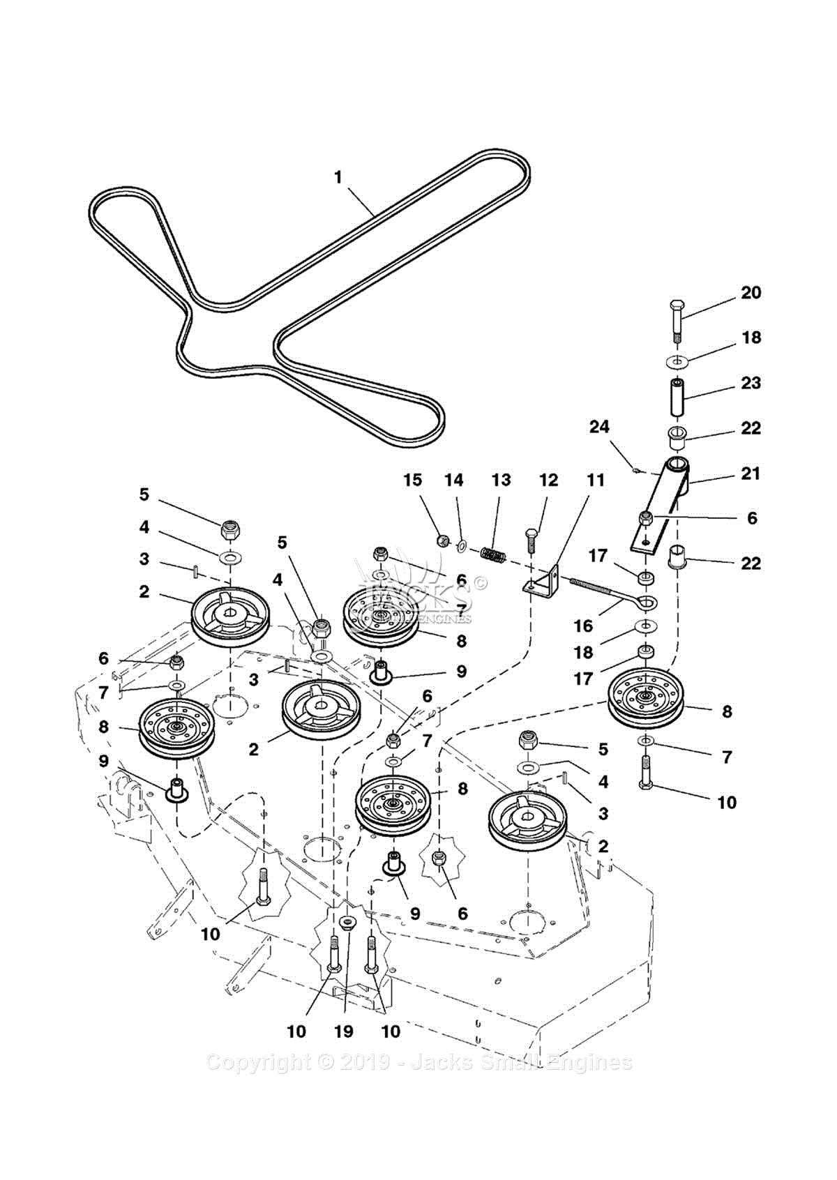 Ferris 5901096 61" Mower Deck (4000/61) Parts Diagram for 61" Mower