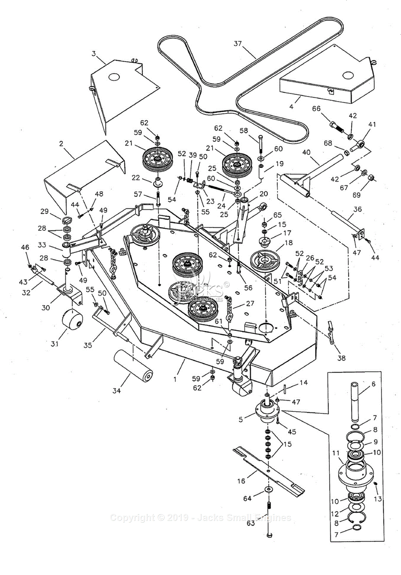 Ferris 5901120 - 61 Mower Deck (isz61) Parts Diagram For 61