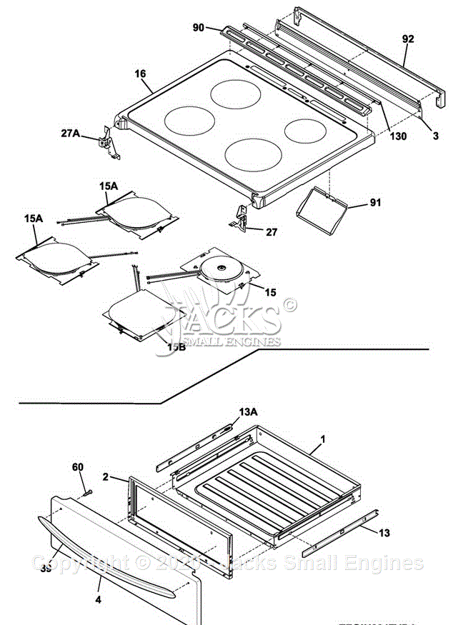 Frigidaire FGIH3047VFA Parts Diagram for Drawer