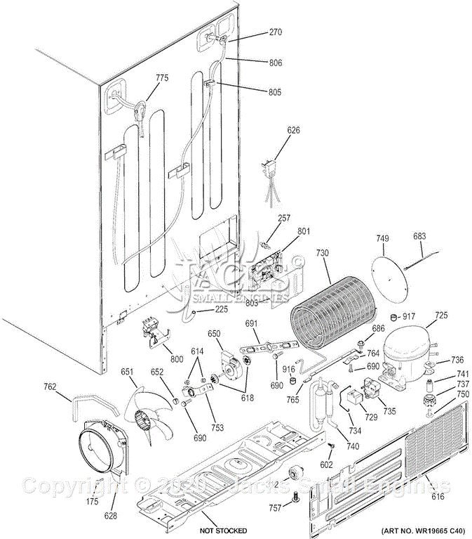 GE GZS22DMJEFES Parts Diagram for Machine Compartment