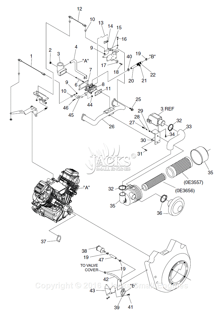 Generac 004806-1 (gtv990) Parts Diagram For Carburetor Air Intake