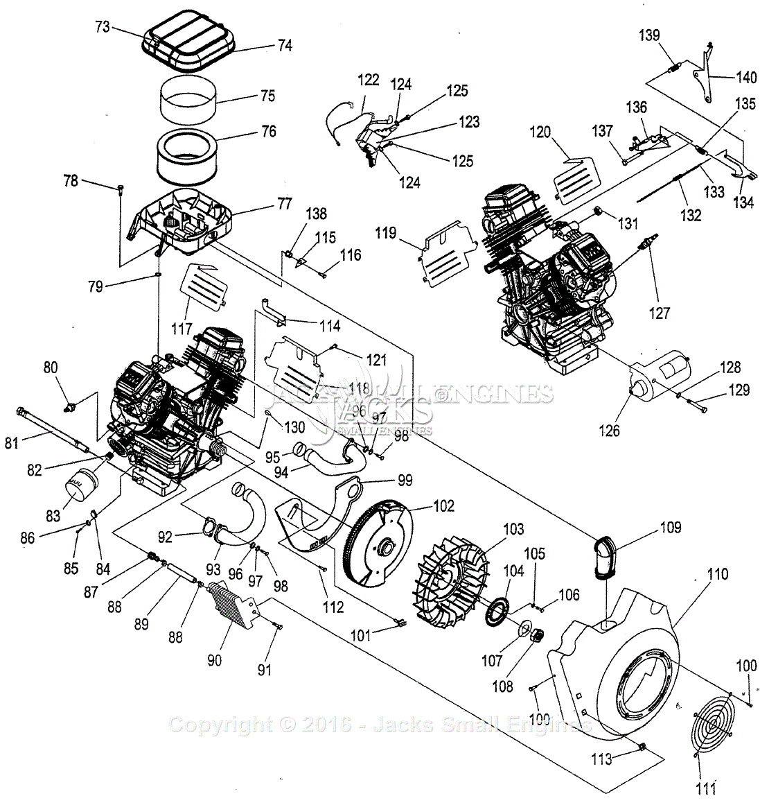 Generac GTH990 Old Parts Diagram for Engine II