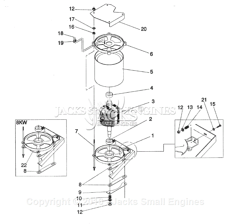 Generac 4077-1 Parts Diagram for Alternator